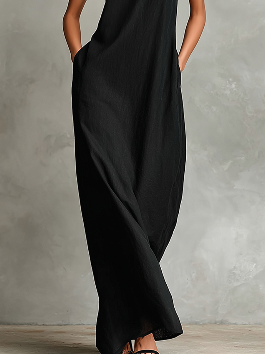 Macarena • Vestido largo negro minimalista
