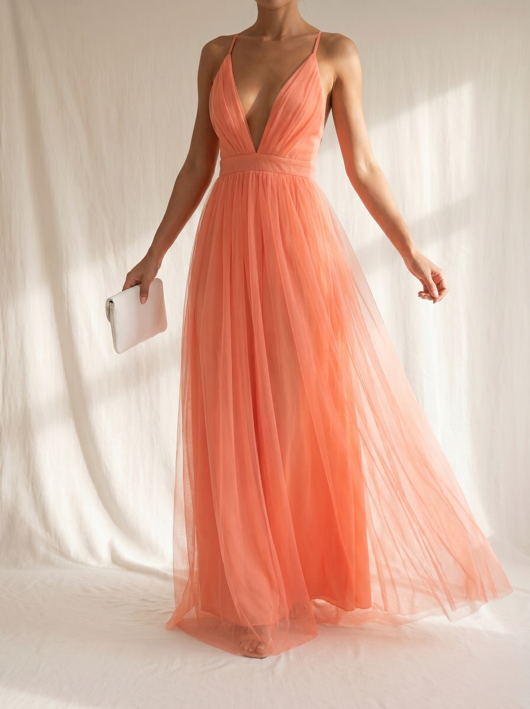 Ginevra | Vestido Largo Coral Radiante