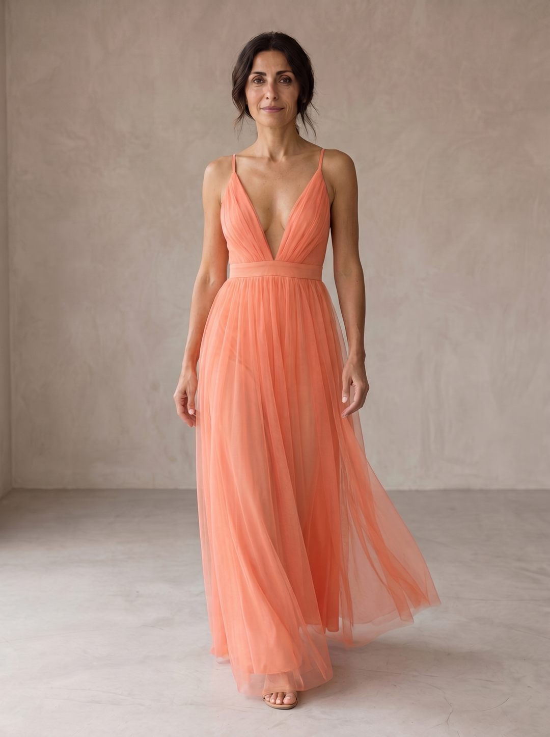 Ginevra | Vestido Largo Coral Radiante