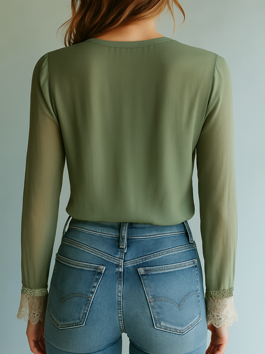 Boho Verde | Blusa Bordada Floral