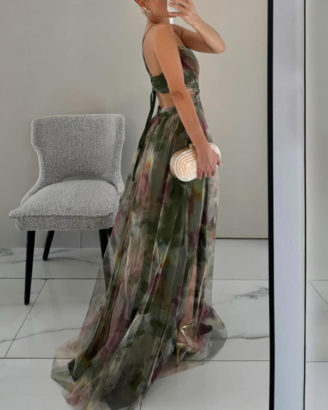 Giselle | Elegante Vestido Largo con Estampado Floral