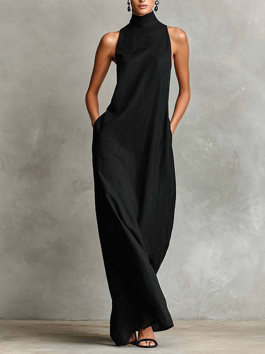 Macarena • Vestido largo negro minimalista