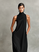 Macarena • Vestido largo negro minimalista