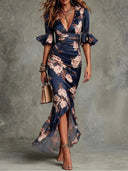 Camelia | Vestido Estampado Floral Satinado