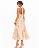 Aurora | Vestido halter con estampado de acuarela