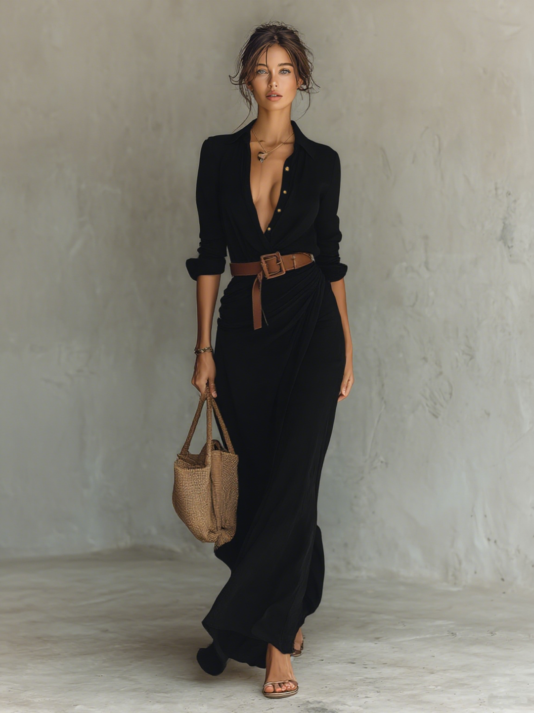 Sofia • Maxi vestido con cinturón
