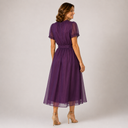 Flavia | Maxi Abito con Scollo a Goccia e Bordo in Pizzo Chiffon