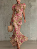 Vera | Vestido Maxi Floral Con Volantes
