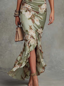 Camelia | Vestido Estampado Floral Satinado