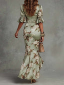 Camelia | Vestido Estampado Floral Satinado