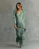 Chiara | Abito Elegante con Maniche a Frange