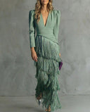 Chiara | Abito Elegante con Maniche a Frange
