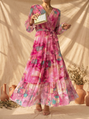 Hazel | Vestito a portafoglio con stampa floreale