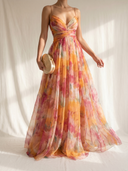 Giselle | Elegante Vestido Largo con Estampado Floral