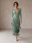 Chiara | Abito Elegante con Maniche a Frange