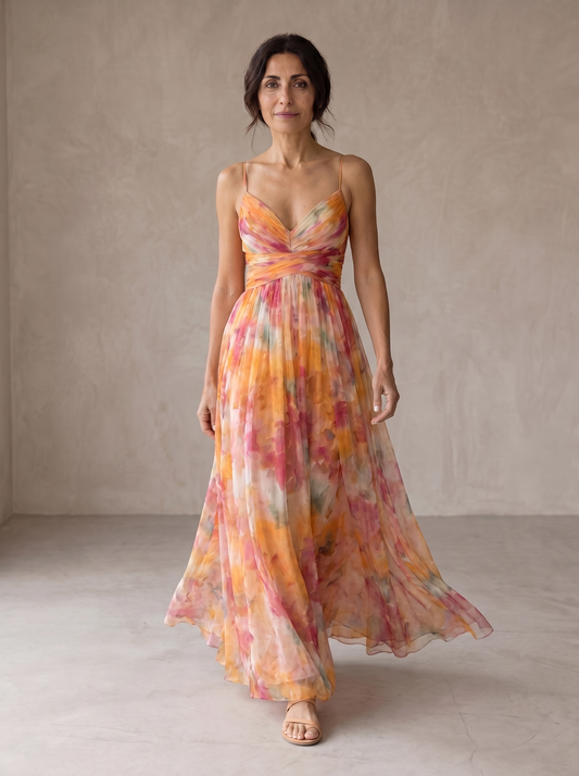 Giselle | Elegante Vestido Largo con Estampado Floral