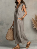 Violeta | Vestido Largo Bohemio de Lino