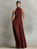 Macarena • Vestido largo negro minimalista