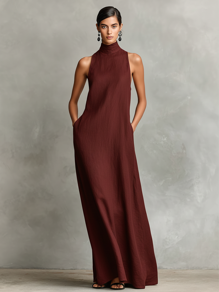 Macarena | Vestido largo negro minimalista